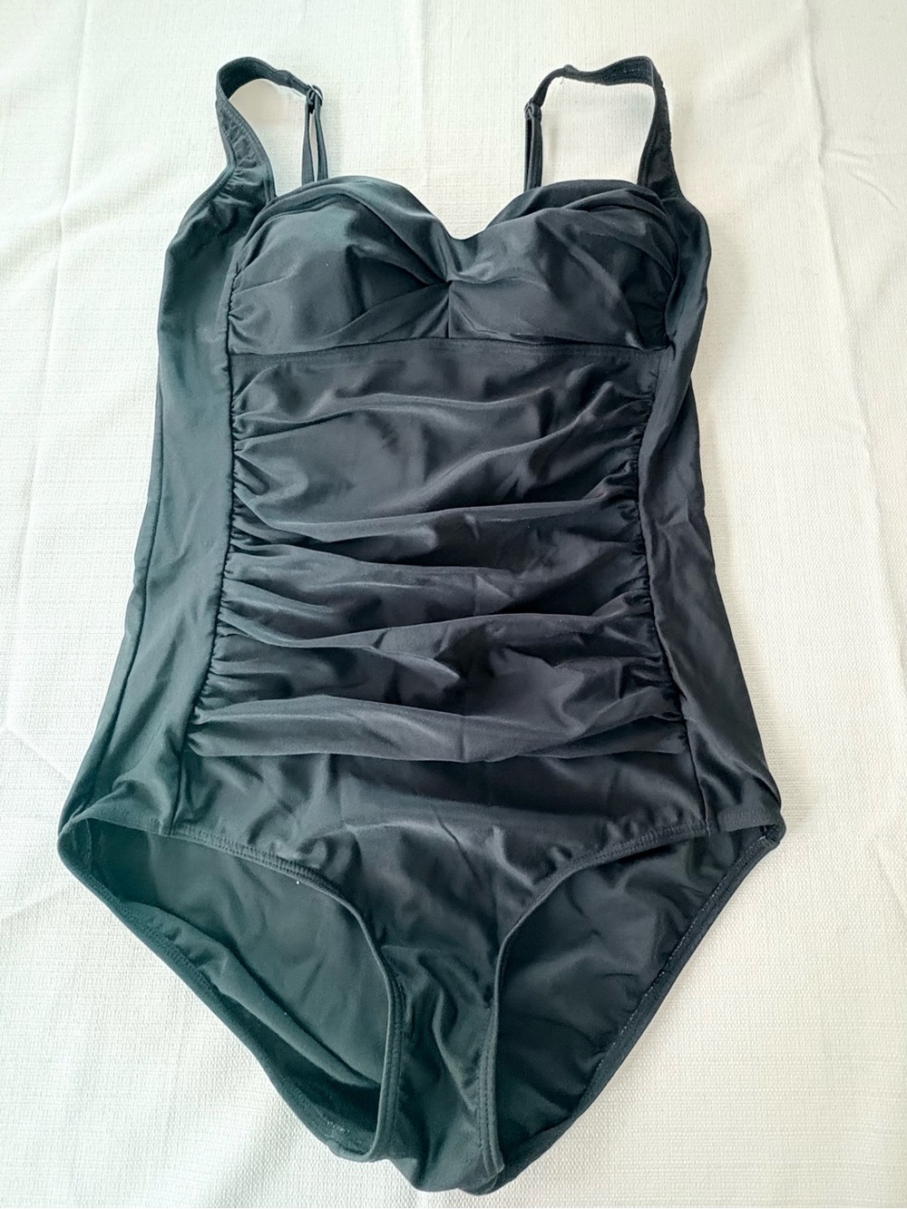 VENUS Black Ruched woman size 12 One-Piece Bathing Suit with Molded Cups